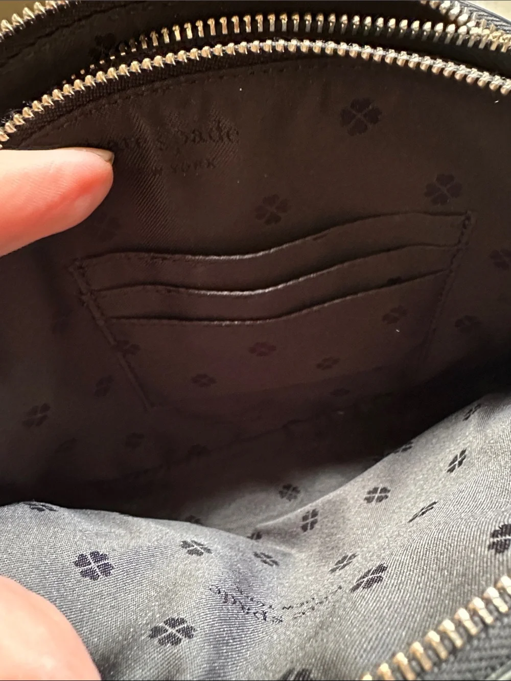 kate spade Black and Metallic silverPolka Dot Crossbody with Gold Chain ♠️